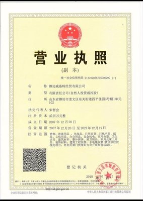 銷售經理/主管_濰坊威姿特經貿招聘信息